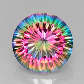 Quarzo mistico Arcobaleno superiore naturale da 5.86 ct, Taglio rotondo, VVS-VS