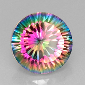 Quarzo mistico Arcobaleno superiore naturale da 5.86 ct, Taglio rotondo, VVS-VS