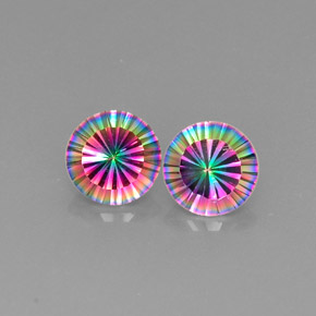 Quarzo mistico naturale multicolore da  ct, taglio rotondo, VVS-VS