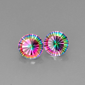 Quarzo mistico naturale multicolore da  ct, taglio rotondo, VVS-VS