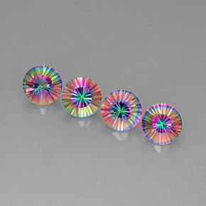 Quarzo mistico naturale multicolore da  ct, taglio rotondo, VVS-VS