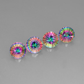 Quarzo mistico naturale multicolore da  ct, taglio rotondo, VVS-VS