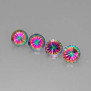 Quarzo mistico naturale multicolore da  ct, taglio rotondo, VVS-VS