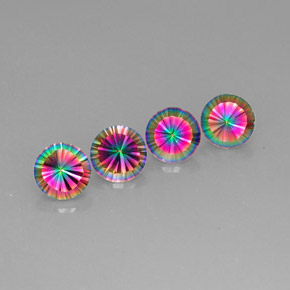 Quarzo mistico naturale multicolore da  ct, taglio rotondo, VVS-VS