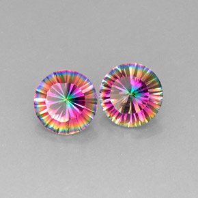 Quarzo mistico naturale multicolore da  ct, taglio rotondo, VVS-VS