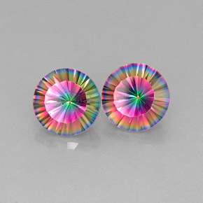 Gemme di Quarzo mistico Arcobaleno superiore naturale da  ct, Taglio rotondo, VVS-VS