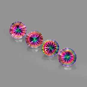 Gemme di Quarzo mistico Arcobaleno superiore naturale da  ct, Taglio rotondo, VVS-VS