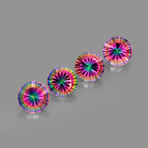 Gemme di Quarzo mistico Arcobaleno superiore naturale da  ct, Taglio rotondo, VVS-VS