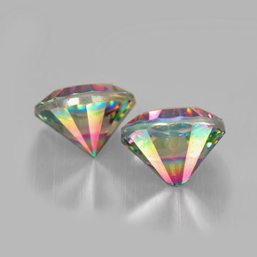 Gemme di Quarzo mistico Arcobaleno superiore naturale da  ct, Taglio rotondo, VVS-VS