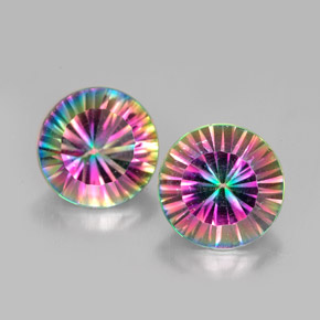 Gemme di Quarzo mistico Arcobaleno superiore naturale da  ct, Taglio rotondo, VVS-VS