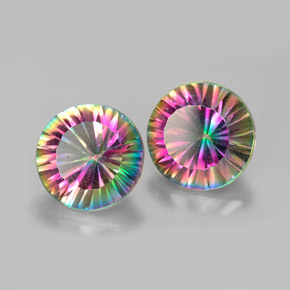 Gemme di Quarzo mistico Arcobaleno superiore naturale da  ct, Taglio rotondo, VVS-VS