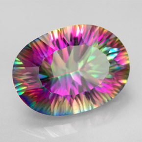 Quarzo mistico naturale multicolore da 11,63 ct, taglio ovale, VVS