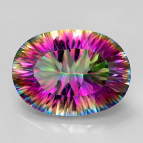 Quarzo mistico naturale multicolore da 10,99 ct, taglio ovale, VVS