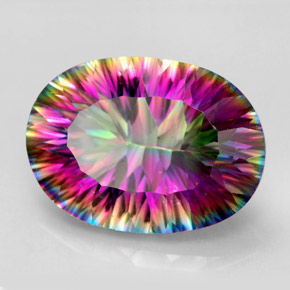 Quarzo mistico naturale multicolore da 10,99 ct, taglio ovale, VVS