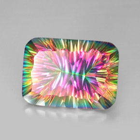 Quarzo mistico Arcobaleno superiore naturale da 40.08 ct, Taglio a cuscino, VVS-VS