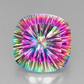 Quarzo mistico naturale multicolore da 28,01 ct, taglio a cuscino, VVS-VS