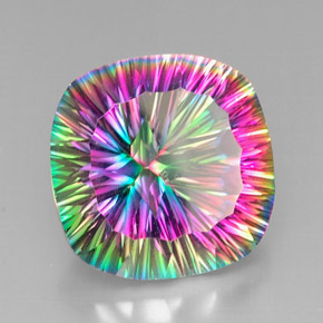 Quarzo mistico naturale multicolore da 28,01 ct, taglio a cuscino, VVS-VS