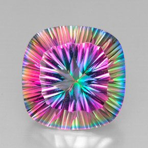 Quarzo mistico naturale multicolore da 28,84 ct, taglio a cuscino, VVS-VS