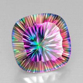 Quarzo mistico naturale multicolore da 28,84 ct, taglio a cuscino, VVS-VS