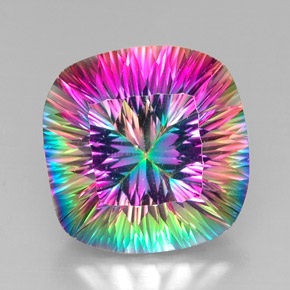 Quarzo mistico Arcobaleno superiore naturale da 29.01 ct, Taglio a cuscino, VVS-VS