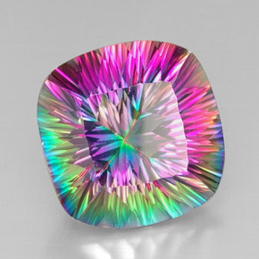 Quarzo mistico Arcobaleno superiore naturale da 29.01 ct, Taglio a cuscino, VVS-VS
