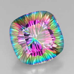 Quarzo mistico Arcobaleno superiore naturale da 29.12 ct, Taglio a cuscino, VVS-VS