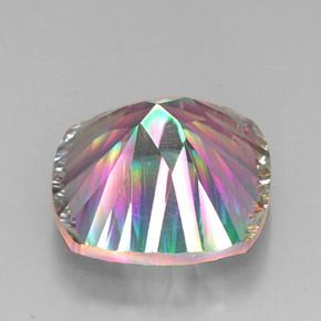 Quarzo mistico naturale multicolore da 30,71 ct, taglio a cuscino, VVS-VS