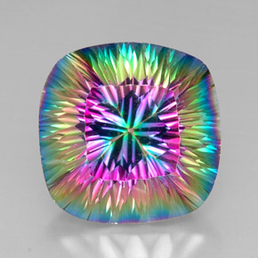 Quarzo mistico Arcobaleno superiore naturale da 31.26 ct, Taglio a cuscino, VVS-VS