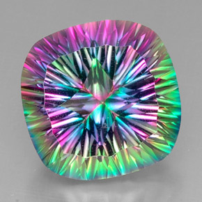 Quarzo mistico naturale multicolore da 32,74 ct, taglio a cuscino, VVS-VS