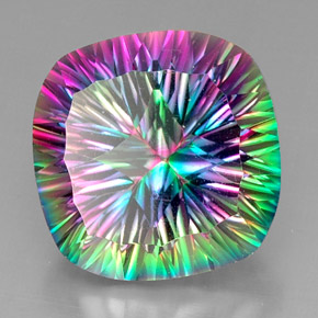 Quarzo mistico naturale multicolore da 32,74 ct, taglio a cuscino, VVS-VS