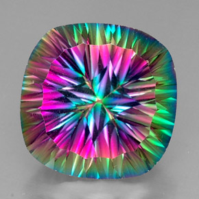 Quarzo mistico naturale multicolore da 32,97 ct, taglio a cuscino, VVS-VS