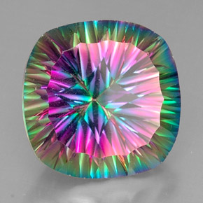 Quarzo mistico naturale multicolore da 32,97 ct, taglio a cuscino, VVS-VS