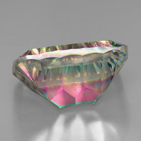 Quarzo mistico naturale multicolore da 38,06 ct, taglio smeraldo, VVS-VS