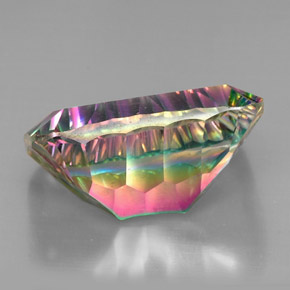 Quarzo mistico naturale multicolore da 38,22 ct, taglio smeraldo, VVS-VS