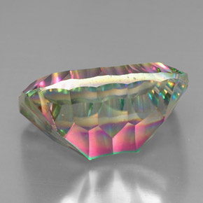 Quarzo mistico naturale multicolore da 38,59 ct, taglio smeraldo, VS