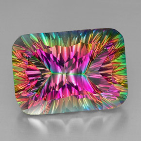 Quarzo mistico Arcobaleno superiore naturale da 38.97 ct, Taglio smeraldo, VVS-VS