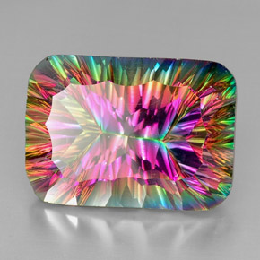 Quarzo mistico Arcobaleno superiore naturale da 38.97 ct, Taglio smeraldo, VVS-VS