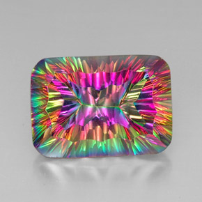 Quarzo mistico Arcobaleno superiore naturale da 39.77 ct, Taglio a cuscino, VVS-VS