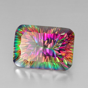 Quarzo mistico Arcobaleno superiore naturale da 39.77 ct, Taglio a cuscino, VVS-VS