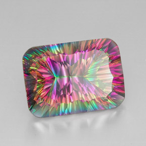 Quarzo mistico Arcobaleno superiore naturale da 39.92 ct, Taglio smeraldo, VVS-VS