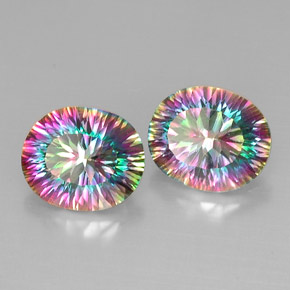 Gemme di Quarzo mistico Arcobaleno superiore naturale da  ct, Taglio ovale, VVS-VS