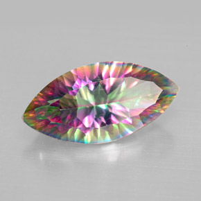 Quarzo mistico naturale multicolore da 3,79 ct, marchesa, VS