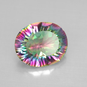 Quarzo mistico Arcobaleno superiore naturale da 4.06 ct, Taglio ovale, VS