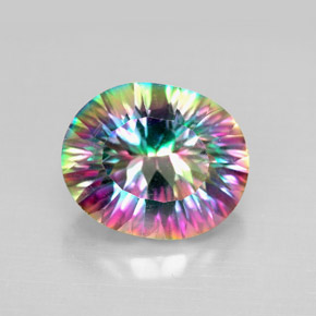 Quarzo mistico naturale multicolore da 4,59 ct, taglio ovale, VS