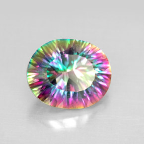 Quarzo mistico naturale multicolore da 4,59 ct, taglio ovale, VS