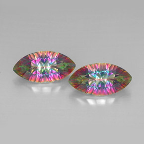 Gemme di Quarzo mistico Arcobaleno superiore naturale da  ct, Taglio marquise, VVS-VS