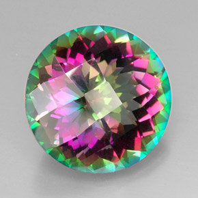 Quarzo mistico naturale multicolore da 31,30 ct, taglio rotondo, VVS-VS