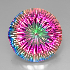 Quarzo mistico naturale multicolore da 47,70 ct, taglio rotondo, VVS-VS