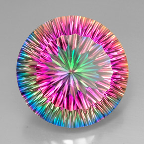 Quarzo mistico naturale multicolore da 47,70 ct, taglio rotondo, VVS-VS
