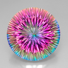 Quarzo mistico naturale multicolore da 50,70 ct, taglio rotondo, VVS-VS